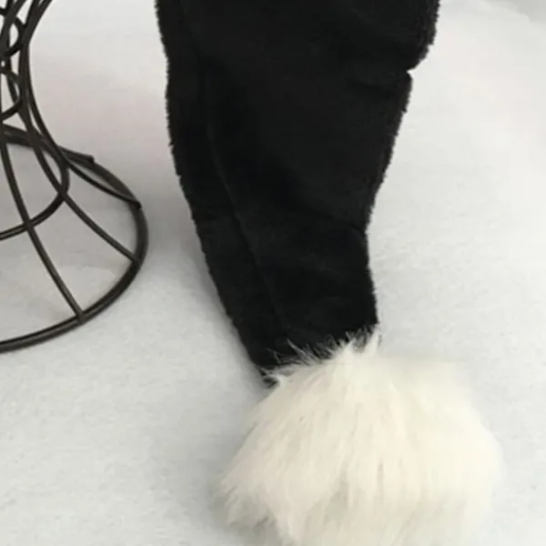 75cm Vuxen Barn Svart Plysch Lång Julhatt Juldräkt Pompom Jultomte Mössa Festival Party Tillbehör Gåvor> Huvudbonader