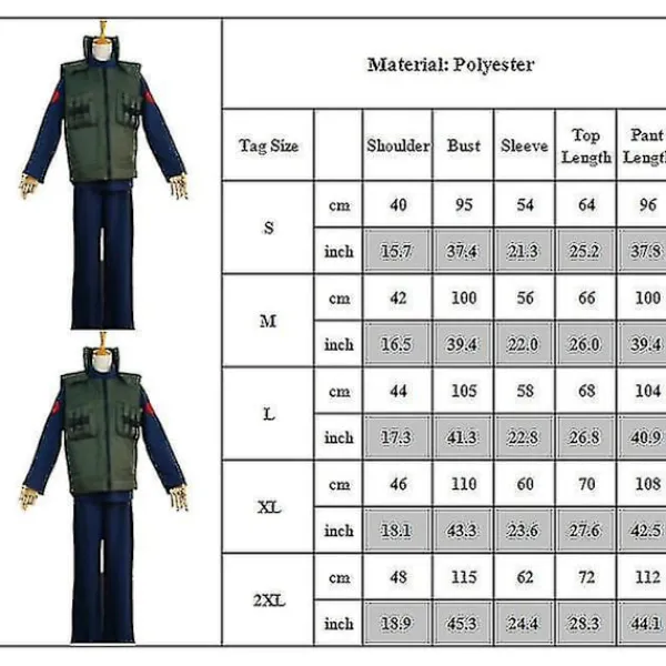 Cosplay Festdräkt Naruto Anime Hatake Kakashi Väst Jacka+toppar+byxor Set Outfits Set Vuxna Presenter L> Dräkter