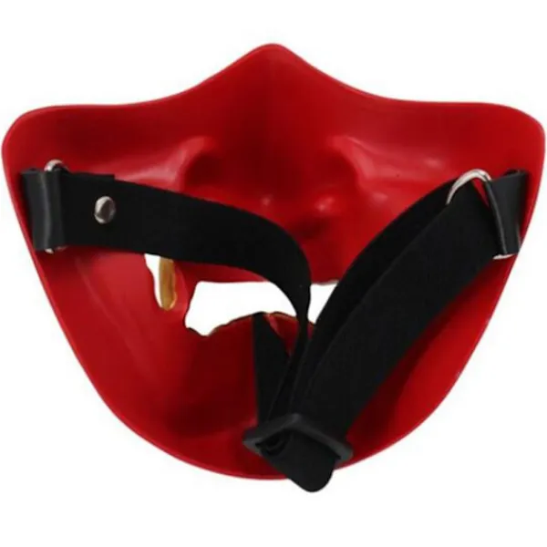 Cosplay Mask Game Half Face Airsoft Oni Mask Halloween Mask GRÅ> Masker