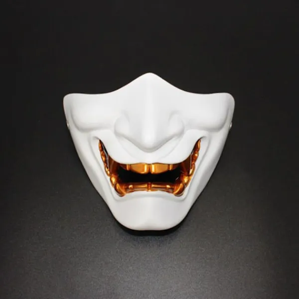 Cosplay Mask Game Half Face Airsoft Oni Mask Halloween Mask GRÅ> Masker