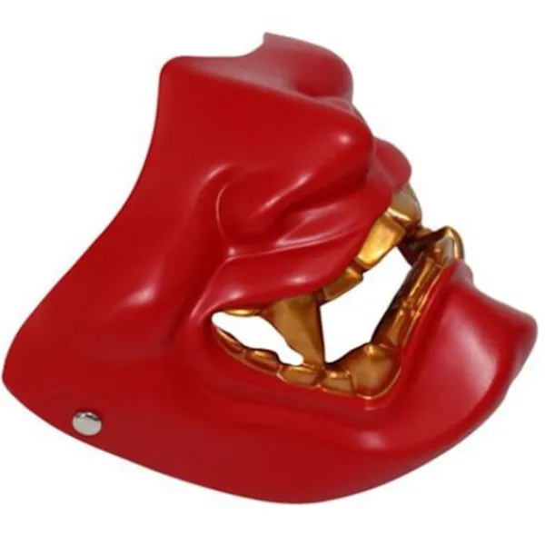 Cosplay Mask Game Half Face Airsoft Oni Mask Halloween Mask GRÅ> Masker