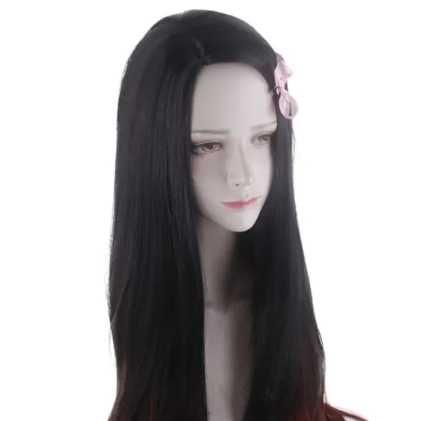 Cosplay peruk demon slayer gradient långt hår syntetisk peruk W> Peruker