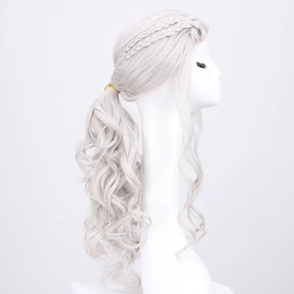 ##/Cosplay peruk för kvinnor, Daenerys peruk lång blond lockig Kha##/> Peruker