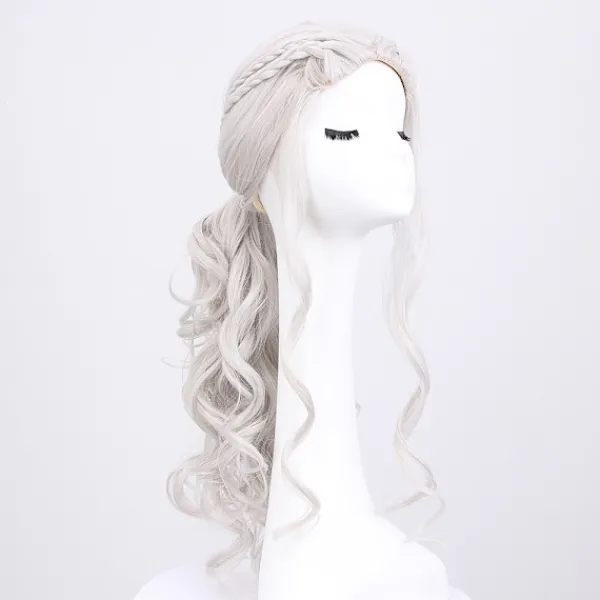 ##/Cosplay peruk för kvinnor, Daenerys peruk lång blond lockig Kha##/> Peruker
