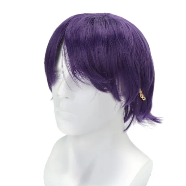 Cosplay peruk för män Kort Anime Cosplay Fashionabla festdräkt Syntethår Peruk Lila> Peruker