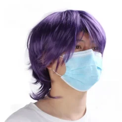 Cosplay peruk för män Kort Anime Cosplay Fashionabla festdräkt Syntethår Peruk Lila><noscript><img width=