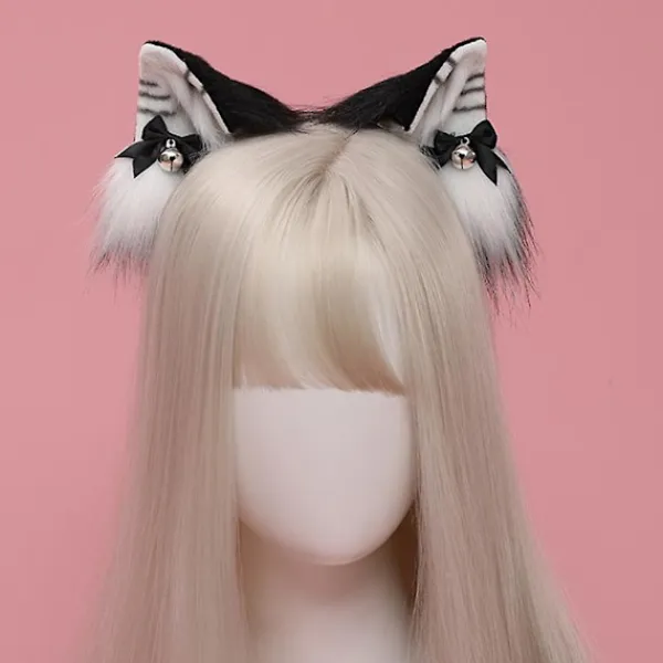 Cosplay Pälshuvudbonad Klocka Rosett Hårsnodd Djur För Kattungar Kaw> Huvudbonader