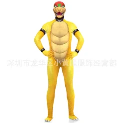 Cosplay Super Mario Bros Bowser Yoshi Mask Jumpsuit Vuxen Barn Bodysuit*Kostym -FA- Adult L(160)><noscript><img width=