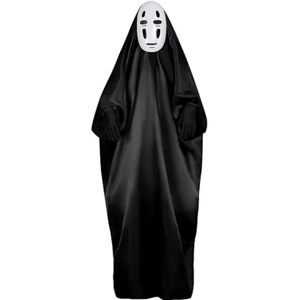 Cosplaydräkt Spirited Away No Face Kaonashi Cosplaydräkt Halloween-dekorationsfestdräkt Maskkläder Handskar Set Gåvor_yux> Dräkter