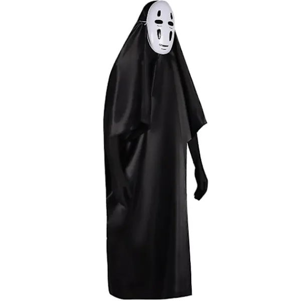 Cosplaydräkt Spirited Away No Face Kaonashi Cosplaydräkt Halloween-dekorationsfestdräkt Maskkläder Handskar Set Gåvor_yux> Dräkter