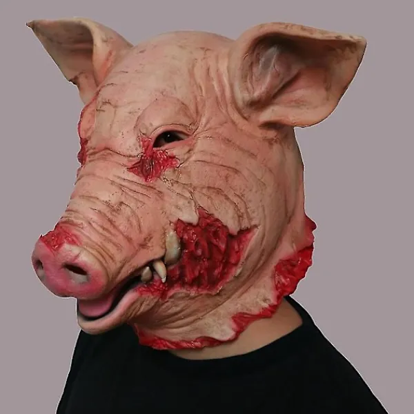 unbranded Cosplay-mask Cosplay-tillbehör Halloween Cosplay-dräkt Gris huvudmask Halloween Läskig mask Läskig djurmask> Masker