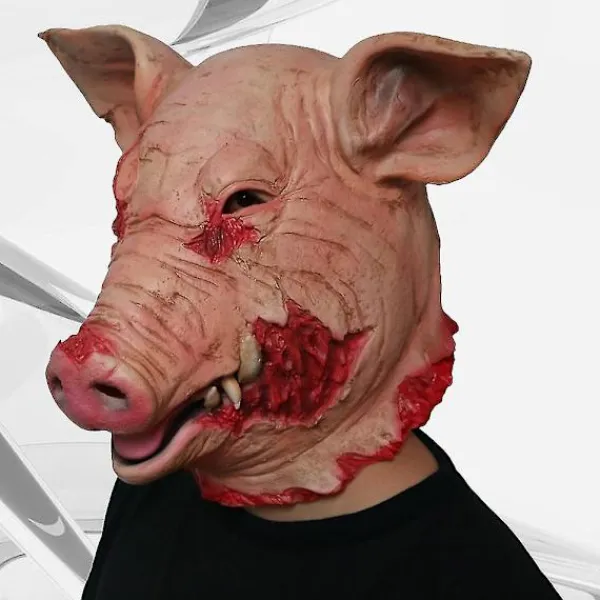 unbranded Cosplay-mask Cosplay-tillbehör Halloween Cosplay-dräkt Gris huvudmask Halloween Läskig mask Läskig djurmask> Masker