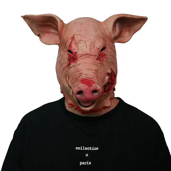 unbranded Cosplay-mask Cosplay-tillbehör Halloween Cosplay-dräkt Gris huvudmask Halloween Läskig mask Läskig djurmask> Masker