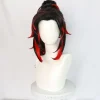 Cosplay-peruk Demon Slayer Kimetsu No Yaiba Tsugikuni Yoriichi Svart Röd> Peruker