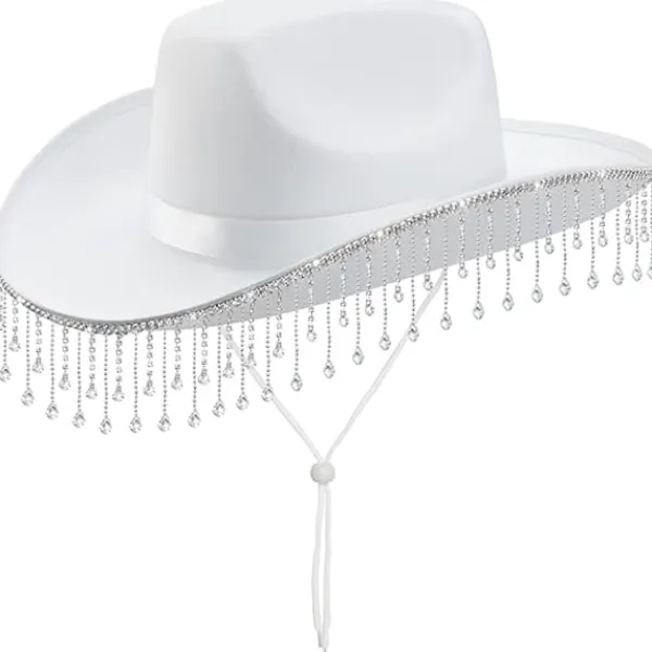 Cowboyhatt Halloween-kostym Cowgirlhatt för kvinnor män vuxna Western Cow Girl Hat Dress Up Birthday Halloween Cow Girl> Huvudbonader