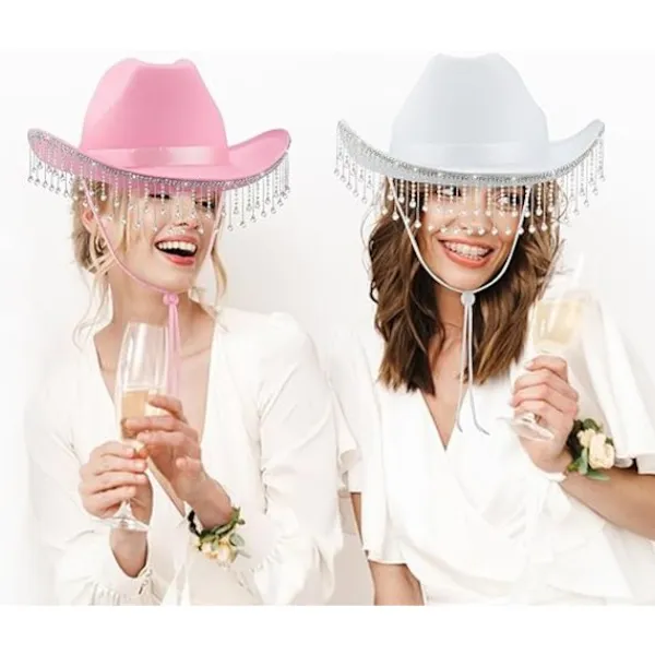 Cowboyhatt Halloween-kostym Cowgirlhatt för kvinnor män vuxna Western Cow Girl Hat Dress Up Birthday Halloween Cow Girl> Huvudbonader