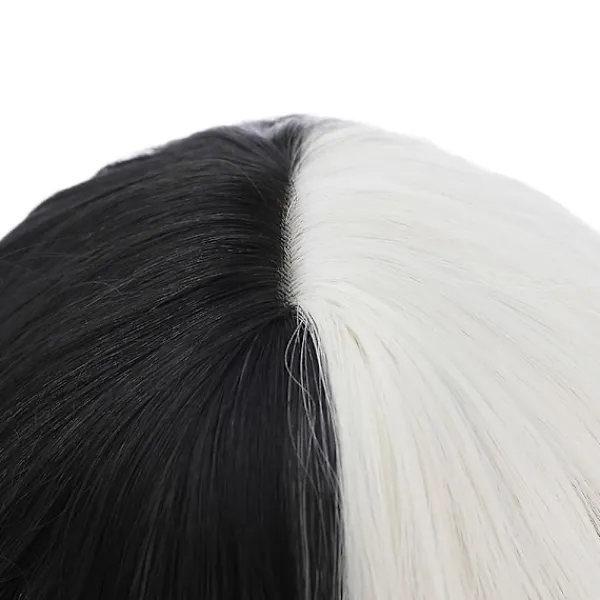 xinfish Cruella De Vil Peruk Cosplay Lockigt Kort Vågig Peruk> Peruker