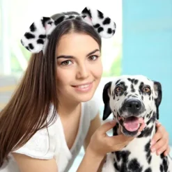Dalmatiner Hundöron Hårband 4-Pack - Fluffiga Valpöron för Barn & Vuxna> Huvudbonader