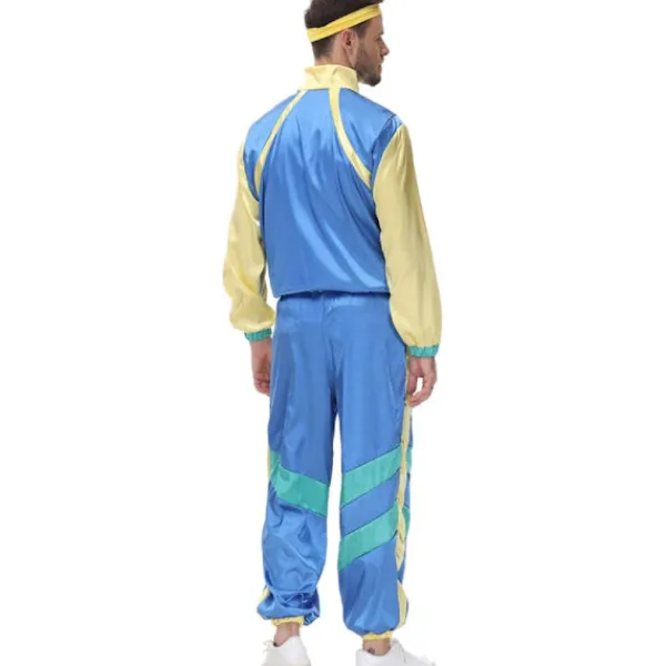Dam- och Herr 80-tals Disco Träningsdräkt Vindjacka Byxor Hippie Kostymer Par Matchande Kläder Halloween Cosplay Kläder Blå S> Dräkter