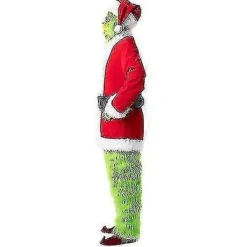 7-delad Grinch-dräkt för julrollspel, vuxen tomtekostymset + mask 7 st komplett klädset 7 st komplett set med kläder S> Dräkter