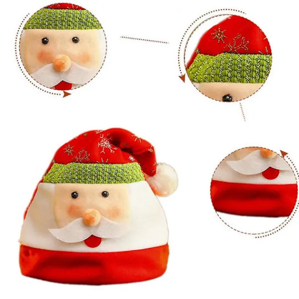 ATELA 2-delad julhatt - julhatt för vuxna och barn (Golden Wood + Jultomten)> Tillbehör