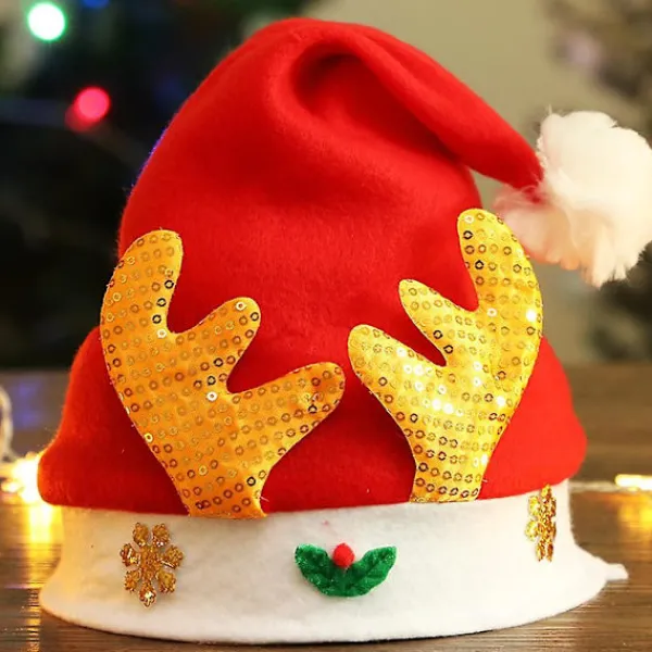 ATELA 2-delad julhatt - julhatt för vuxna och barn (Golden Wood + Jultomten)> Tillbehör