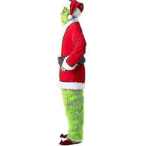 7-delars Grinch-dräkt för julcosplay för vuxna, jultomtedräktset + Mask A-WELLNGS Mask Endast Mask Endast Mask Endast 3XL> Dräkter