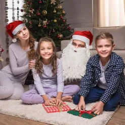 5-delars set med hatt, skägg och peruk för julfest><noscript><img width=