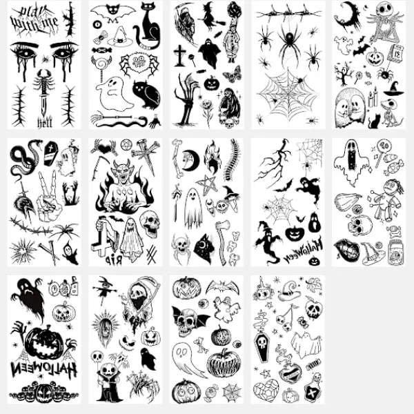 INF 14-delat temporärt tatueringsset> Smink
