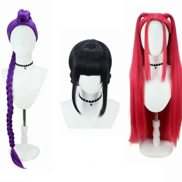 Demon Hunters K-pop Cosplay Peruk Rumi Zoey Idol Grupp Scenkostym Hår Barn {EFY} Kids> Peruker
