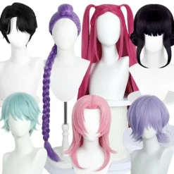 hhu Demon K-pop Hunters Kostym Rumi Peruk Mira Zoe Realistisk Anime Cosplay Peruk för Cosplay Konvent Lila Rumi Mira【Peruk】 Mira【Peruk】 child> Peruker