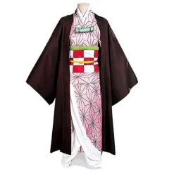 2023-Demon Slayer Bror och Syster Kamado Nezuko Cosplay Kostym Outfit Kimono Anime Kostym Peruk-1 Nezuko Kostym 150cm (Barnstorlek)><noscript><img width=