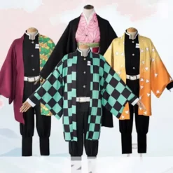 Demon Slayer Cosplay Kostym | Nezuko Zenitsu Halloween Outfit**Barnstorlek 150 Children's 150 yards> Dräkter
