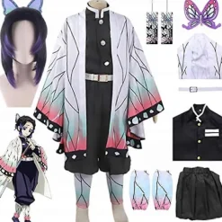 Demon Slayer Kochou Shinobu Cosplay Kostym Peruk> Dräkter