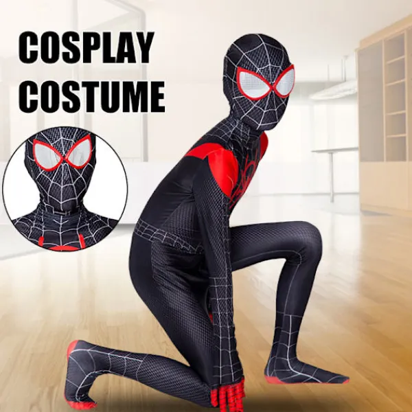 LBSS Den fantastiska Spider-Man-kostymen för vuxen/barn Halloween rollspel bär med huvudbonader Cosplay jumpsuits i ett set M> Dräkter