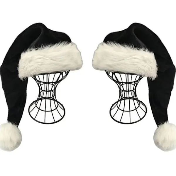 Dhrs Svart Tomteluva - Vuxen Deluxe Svart och Vit Julhatt Pack 2 St> Huvudbonader