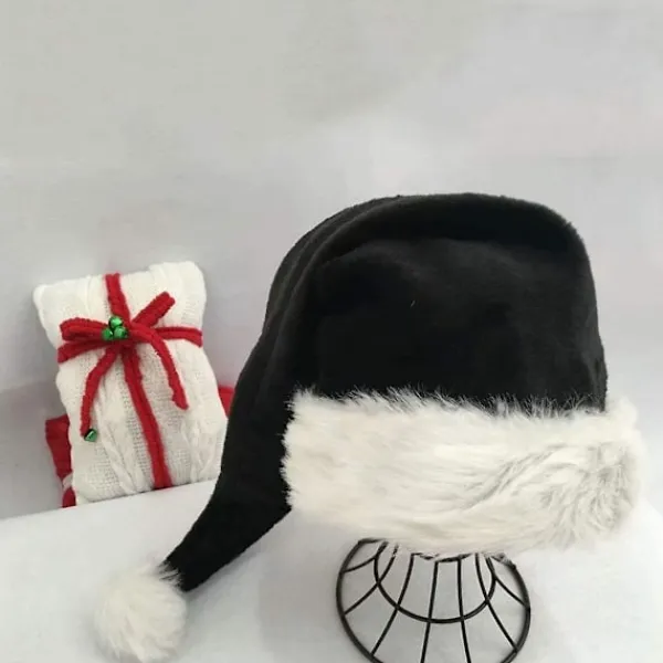 Dhrs Svart Tomteluva - Vuxen Deluxe Svart och Vit Julhatt Pack 2 St> Huvudbonader