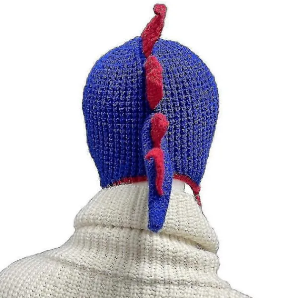 Dinosauriemössa Rolig Hatt Dinosaurie Öronlapp Hatt Stickad Dinosaurie Hatt Mohawk Hatt> Huvudbonader
