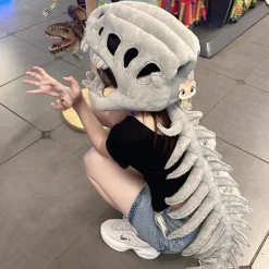 Dinosaurieskelett gosedjur, rolig dinosauriepark skelett huvudbonad, cosplay hatt, kreativ barnleksak 85cm (Children's Version)> Dräkter
