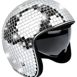 EURL Discohjälm, Discohjälm Cykelhjälm Blank Silver Harley Hjälm Party> Huvudbonader