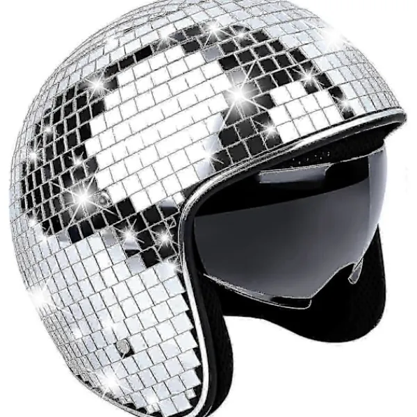EURL Discohjälm, Discohjälm Cykelhjälm Blank Silver Harley Hjälm Party> Huvudbonader