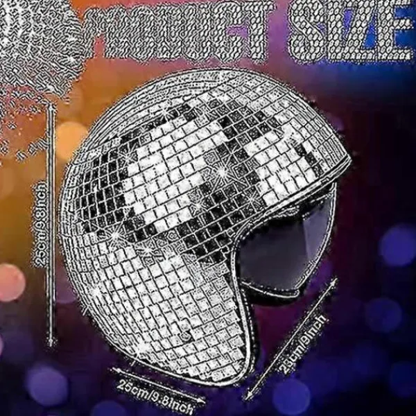 EURL Discohjälm, Discohjälm Cykelhjälm Blank Silver Harley Hjälm Party> Huvudbonader