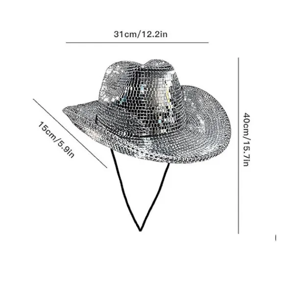 Discokula Cowboyhatt, Spegelkula Cowboyhatt, Möhippa Sällskapshatt> Huvudbonader