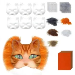 LEIGELE DIY Therian Maskeradkit Katt Räv Djuransikte Kudde med Päls Halloween Rollspel Rekvisita för (LGL) C> Masker