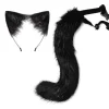 Djuröron Kawaii Plysch Kattöron Hårklämma Lolita Huvudbonad Halloween Cosplay, Svart> Huvudbonader