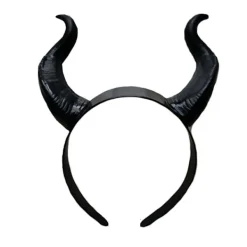 Djävulshorn diadem svart cosplay horn hårbåge gotisk skönhet halloween> Huvudbonader
