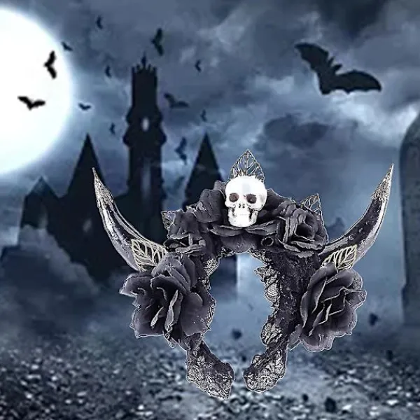 Djävulshornformad hårbåge Halloween smink cosplay hårband för ravefest> Huvudbonader