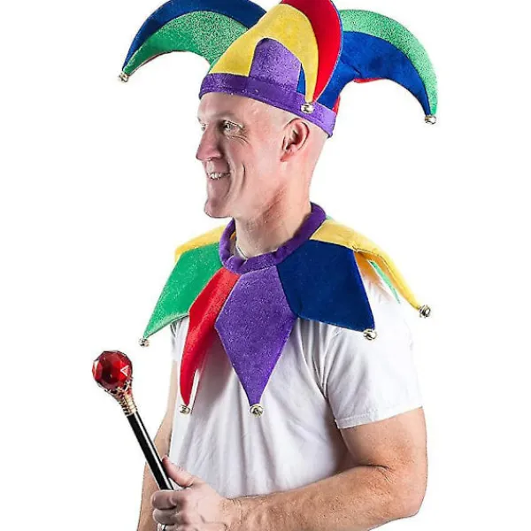 Dww-Narrdräkt - Hatt - Narr Clown Kostym - Kungens Narr> Huvudbonader