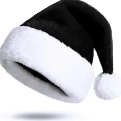 /EA/Svart tomtehatt tomtehatt för vuxna deluxe tomtehatt kostym pl> Huvudbonader