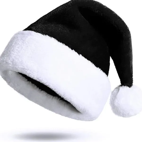 /EA/Svart tomtehatt tomtehatt för vuxna deluxe tomtehatt kostym pl> Huvudbonader